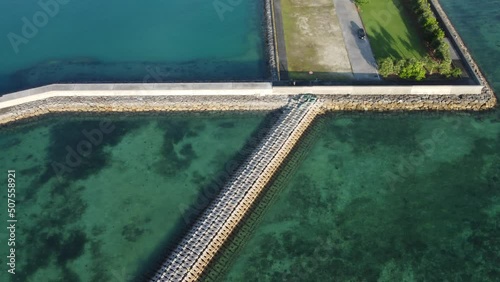 【空撮】石垣島 朝の伊野田漁港付近