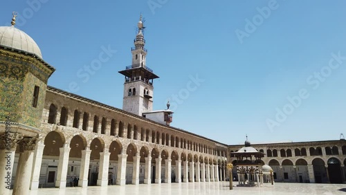 Damascus, Syria -May, 2022: The Umayyad Mosque, also known as the Great Mosque of Damascus