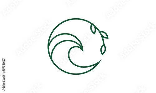 ocean natural logo. Seaweed logo designs icon. sea vector	
