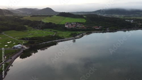 【空撮】石垣島 早朝の名蔵湾