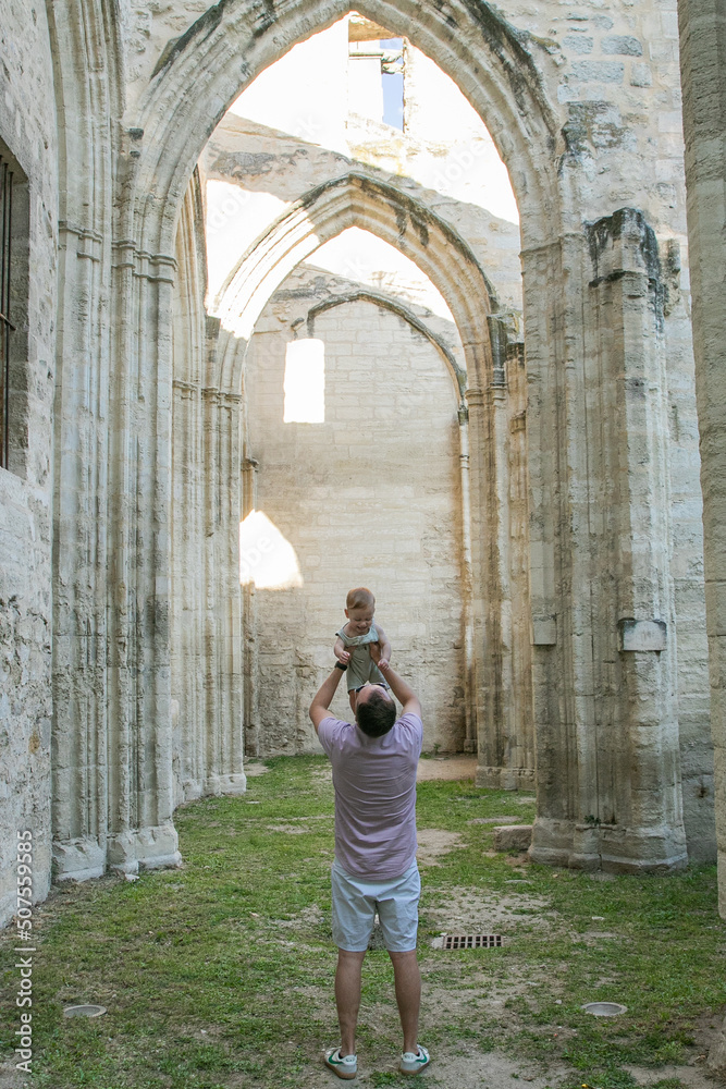 Father Son France Europe Under Roman Ruins