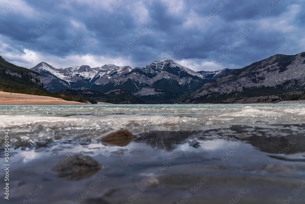 Cloudy Sky Mountain Reflections