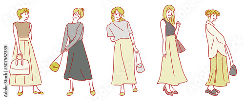 人物おしゃれイラスト素材	