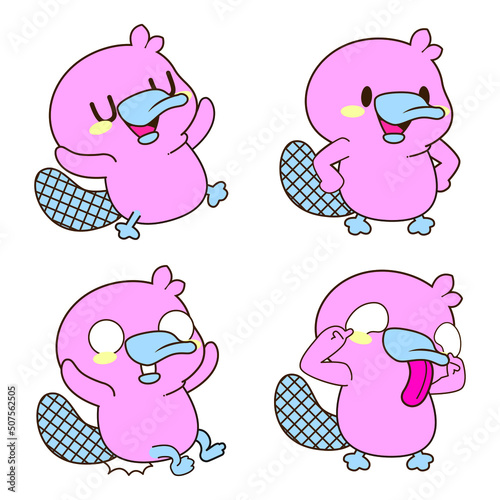 Cute Platypus Doodle Sticker, Platypus Illustration