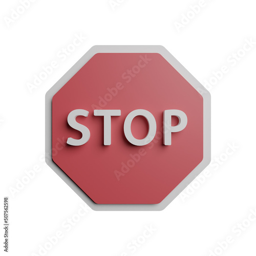 3D Rendering Illustration Stop Sign Photo HD