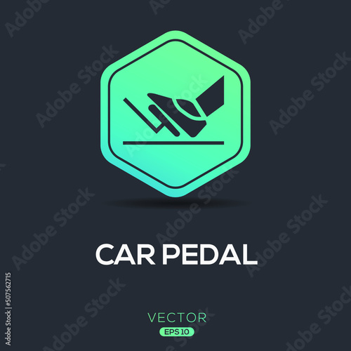 Creative (Car pedal) Icon ,Vector sign.