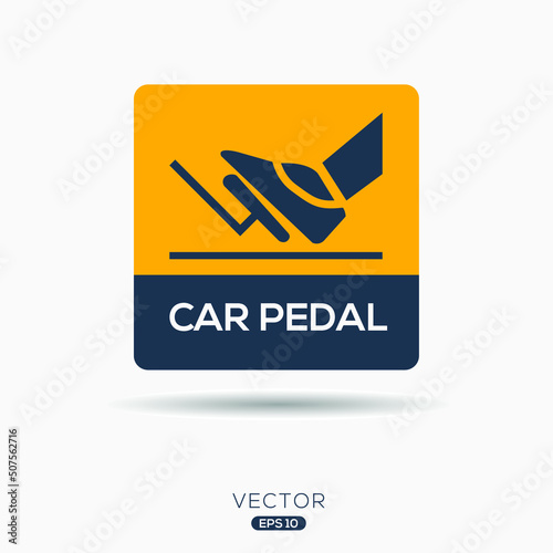 Creative (Car pedal) Icon ,Vector sign.