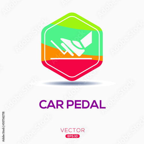 Creative (Car pedal) Icon ,Vector sign.