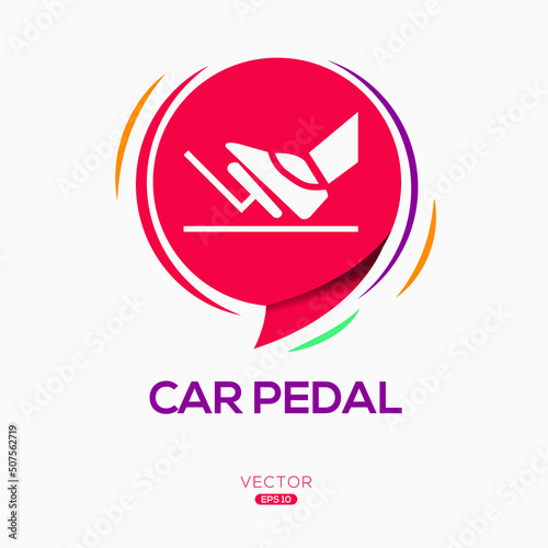 Creative (Car pedal) Icon ,Vector sign.