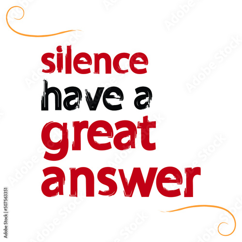 silence have a great answer  quote with white background