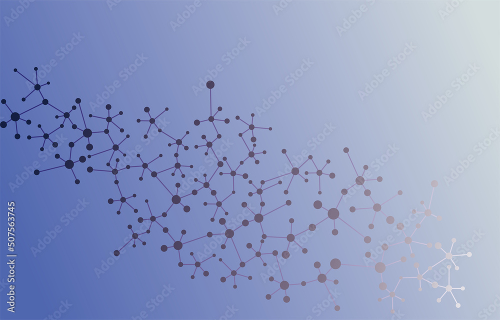 Molecular structure background. Connected lines with dots, science and technology concept. 