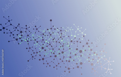 Abstract background with molecule DNA.  Connected lines with dots, science and technology concept. 