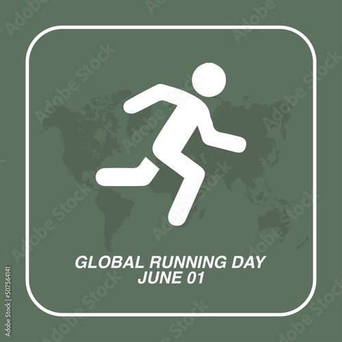 Running Stickman Icon Vector, Global Running Day Design Concept, perfect for social media post templates, posters, greeting cards, banners, backgrounds, brochures. Vector Illustration