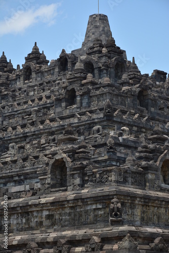 The ancient ruins of the temple of Borobudur