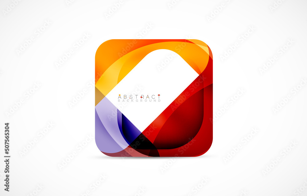 Minimal background. Abstract square shape with round corners created with wavy forms. Vector Illustration For Wallpaper, Banner, Background, Landing Page Minimal background. Abstract square shape with round corners created with wavy forms. Vector Illustration For Wallpaper, Banner, Background, Landing Page