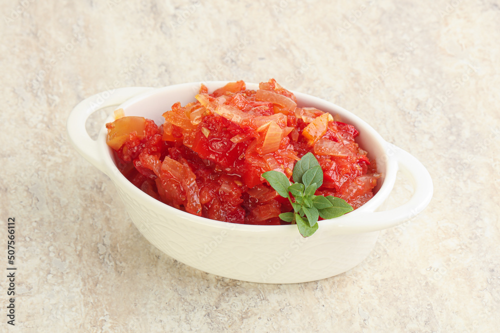 Hungary vegetarian Lecho with vegetables