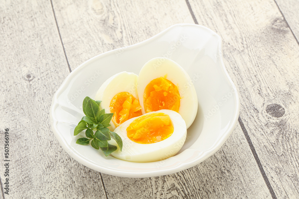 Boiled chicken egg for breakfast