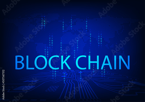 blockchain network binary code technology future concept, vector illustration