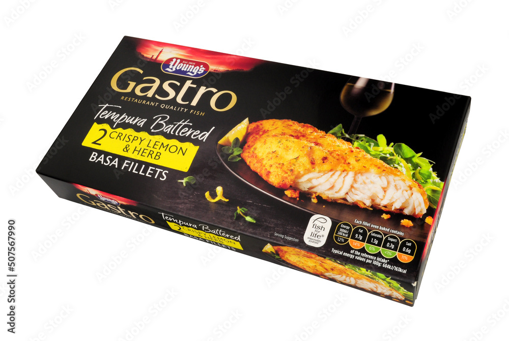 Youngs gastro lemon and herb tempura battered frozen basa fish fillets