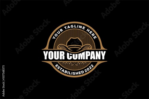 COWBOY HAT LOGO MASCULINE VINTAGE
