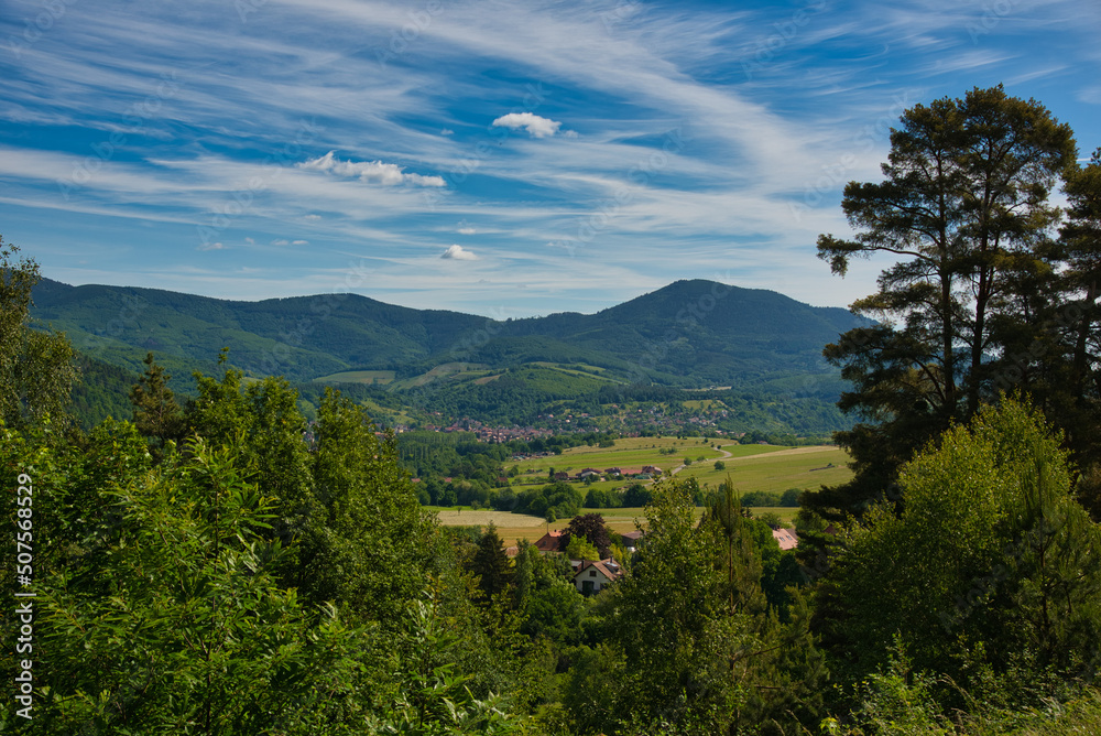 Landschaft im Val de Villé in den Vogesen