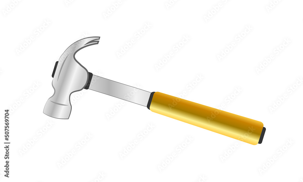 Claw hammer vector isolated on white. Nails pulling hammer icon. Claw hammer vector isolated on white. Nails pulling hammer icon.