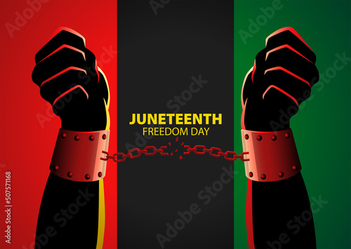 Hands in handcuffs for Juneteenth memorial day