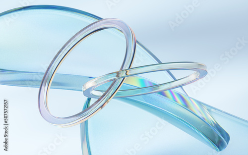 Fototapeta Naklejka Na Ścianę i Meble -  Curve glass with light illuminated, 3d rendering.