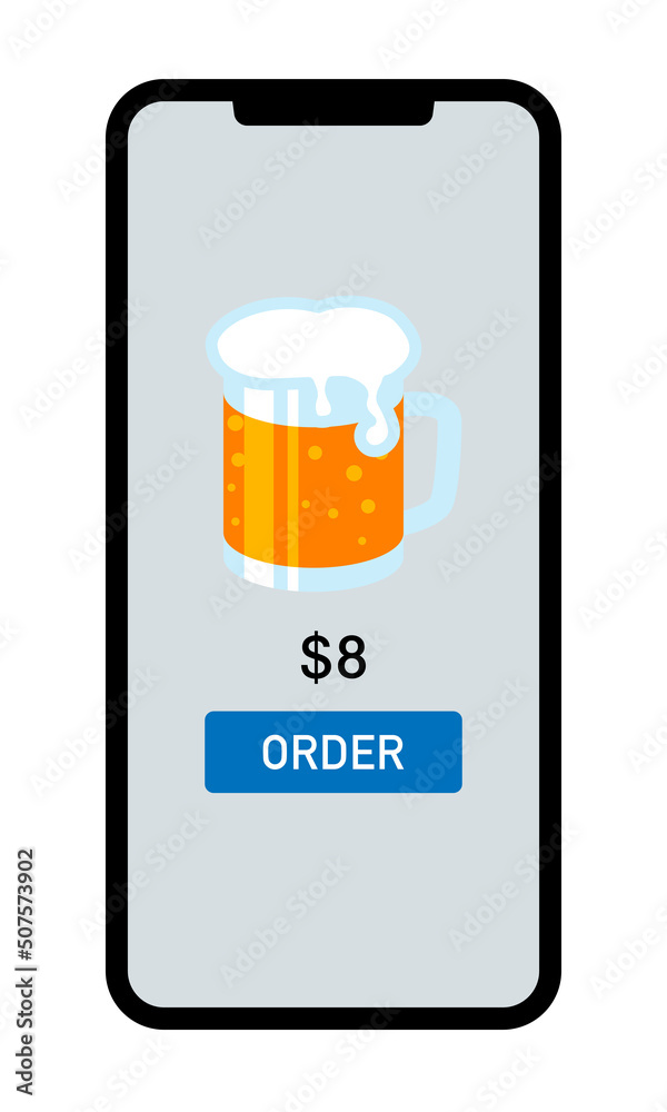 Beer - Purchase screen of the food ordering application Beer - Purchase screen of the food ordering application