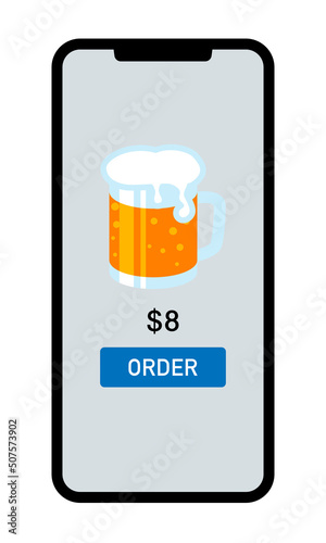 Beer - Purchase screen of the food ordering application