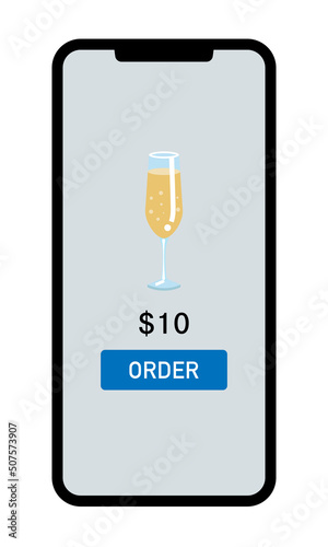 Champagne - Purchase screen of the food ordering application