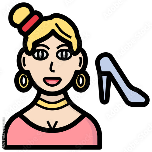 Model filled outline icon,linear,outline,graphic,illustration