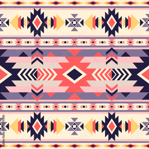 Ethnic vector texture of tribal pattern seamless pattern in Aztec style Indian folk embroidery Scandinavian Gypsy Mexican African rugs. Bohemian ethnic pattern