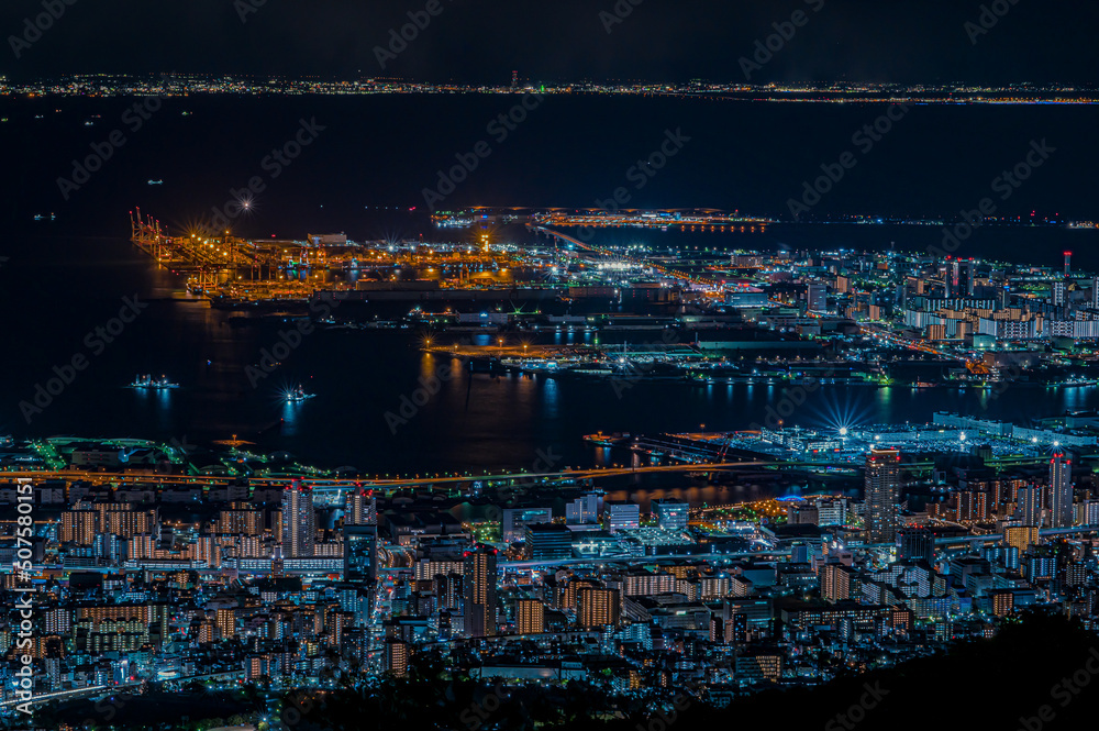 Obraz premium 摩耶山掬星台からの夜景