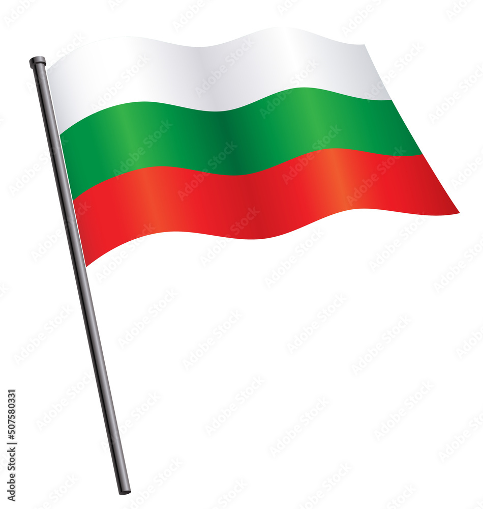 flying bulgarian flag bulgaria on flagpole flying bulgarian flag bulgaria on flagpole