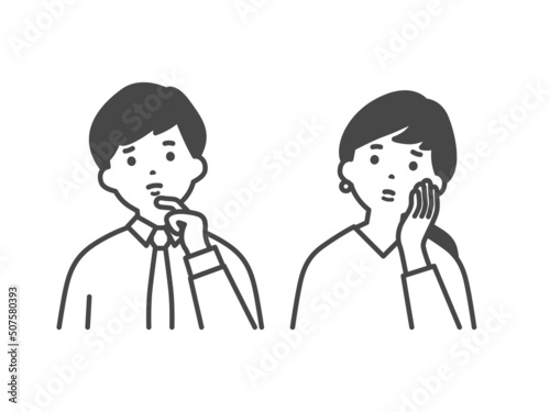 悩んでいる男女　Men and women in distress