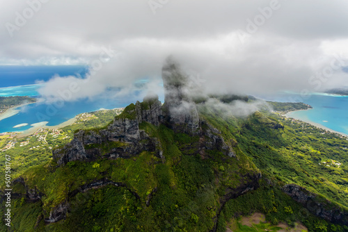 Aerial view of tropical Bora Bora Paradise Island