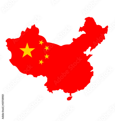 china flag in simplified map shape