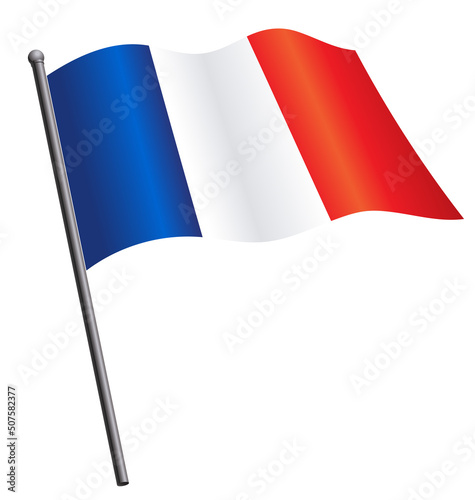 france french flag waving on flagpole