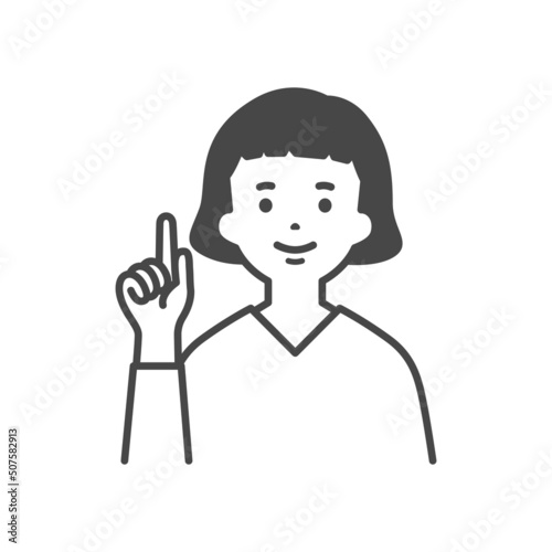 説明をする女性　Woman explaining