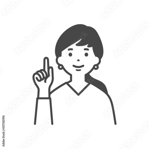 説明をする女性　Woman explaining
