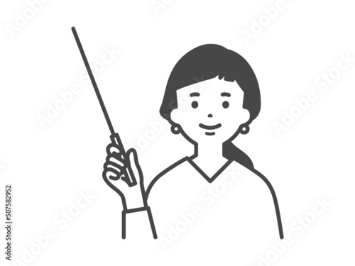 説明をする女性　Woman explaining