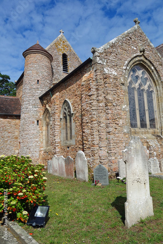 St Brelade's Church And Fishermen's Chapel on picturesque  Jersey in Channel Islands U.K.