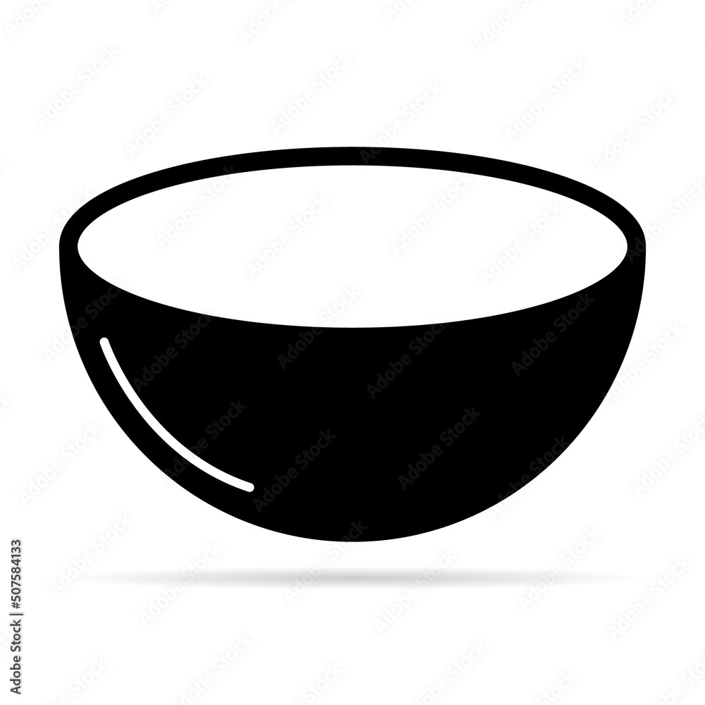 Bowl icon, food sign isolated on background, vector illustration, meal dinner symbol design Bowl icon, food sign isolated on background, vector illustration, meal dinner symbol design