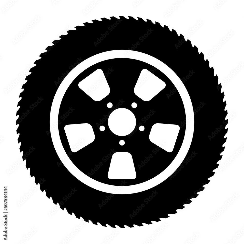 Auto car wheel icon, vehicle tire rim symbol, automotive race sport sign vector illustration Auto car wheel icon, vehicle tire rim symbol, automotive race sport sign vector illustration