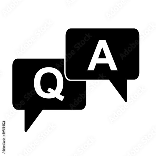 FAQ, frequently asked questions vector icon. Information speech bubble symbol, help message