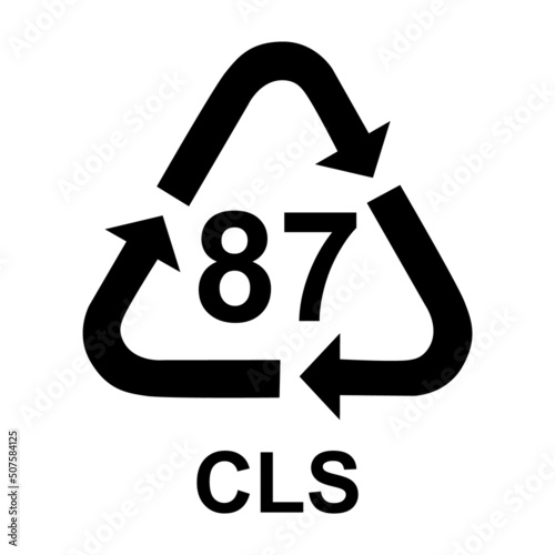 Composite symbol, ecology recycling sign isolated on white background. Package waste icon