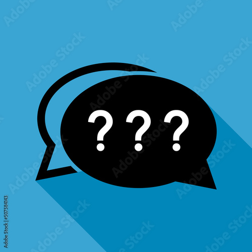 Question icon mark, help or ask bubble graphic symbol, web faq vector illustration