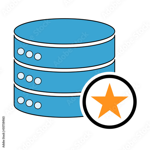 Database storage icon, internet network server cloud data symbol, connection system vector illustration