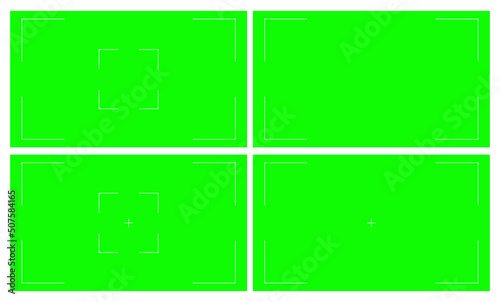 Set of Green screen blank background, empty digital video template mockup vector illustration